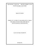Nghiên cứu vai trò của cộng đồng dân cư trong thực hiện xây dựng nông thôn mới tại huyện thanh hà, tỉnh hải dương 
