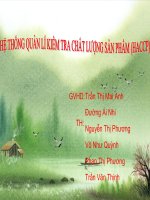 hệ thống quản lí kiểm tra chất lượng sản phẩm (haccp) 