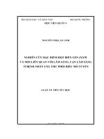 Nghiên cứu đặc điểm đột biến gen EGFR và mối liên quan với lâm sàng, cận lâm sàng ở bệnh nhân ung thư phổi biểu mô tuyến 