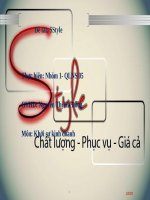 style khởi sự kinh doanh chất lượng phục vụ giá cả 