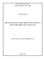 MỘT số GIẢI PHÁP về PHÁT TRIỂN NGUỒN NHÂN lực CÔNG NGHỆ THÔNG TIN tại VIỆT NAM 