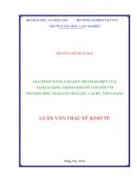 Giải pháp nâng cao mức độ nhận biết của khách hàng thành phố mỹ tho đối với thương hiệu xoài cát hòa lộc, cái bè, tiền giang GVHD 