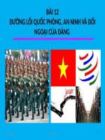 BÀI GIẢNG ĐIỆN TỬ MÔN CHÍNH TRỊ CAO ĐẲNG NGHỀ  BÀI 12: ĐƯỜNG LỐI QUỐC PHÒNG, AN NINH VÀ ĐỐI NGOẠI CỦA ĐẢNG