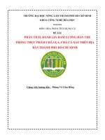 phân tích, đánh giá hàm lương hàn the trong thực phẩm chả lụa, chả cá xay trên địa bàn thành phố hồ chí minh