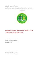 cơ hội và thách thức của ngành lúa gạo khi việt nam gia nhập tpp 