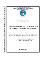 Giải pháp hoàn thiện công tác quản trị nhân sự tại khách sạn nam cường   hải phòng   