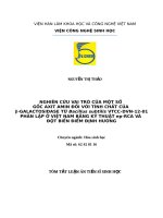 Nghiên cứu vai trò của một số gốc axit amin đối với tính chất của β galactosidase từ bacillus subtilis VTCC DVN 12 01 phân lập ở việt nam bằng kỹ thuật ep RCA và đột biến điểm định hướng tt 