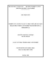 Nghiên cứu cơ sở lý luận và thực tiễn, đề xuất quy hoạch phát triển lâm nghiệp thành phố sơn la tỉnh sơn la 