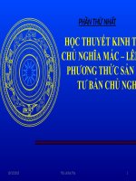 BÀI GIẢNG ĐIỆN TỬ NGUYÊN LÝ MÁC LÊNIN  HỌC THUYẾT KINH TẾ CỦA CHỦ NGHĨA MÁC – LÊNIN VỀ  PHƯƠNG THỨC SẢN XUẤT TƯ BẢN CHỦ NGHĨA