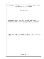 Dánh giá thực trạng tài nguyên thực vật rừng tại thành phố đà lạt, tỉnh lâm đồng 