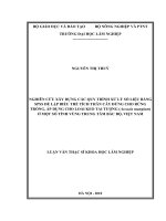 Nghiên cứu xây dựng các quy trình xử lý số liệu bằng SPSS để lập biểu thể tích thân cây đứng cho rừng trồng, áp dụng cho loài keo tai tượng (acacia mangium) ở một số tỉnh vùng trung tâm bắc bộ, việt nam 