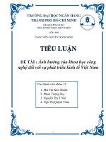 Tác động của khoa học và công nghệ tới các ngành kinh tế của việt nam 