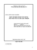 MỘT số BIỆN PHÁP xây DỰNG nền nếp tốt ở lớp CHỦ NHIỆM 