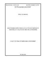 Khảo nghiệm giống tràm lai tại vùng đất khô hạn ở ninh thuận và ngập nước theo mùa ở tỉnh ninh bình 