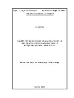 Nghiên cứu đề xuất một số giải pháp quản lý bảo về rừng trên cơ sở cộng đồng ở huyện thuận châu   tỉnh sơn la 