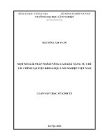 Một số giải pháp nhằm nâng cao khả năng tự chủ tài chính tại viện khoa học lâm nghiệp việt nam 