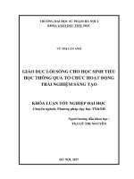 Giáo dục lối sống cho học sinh tiểu học thông qua tổ chức hoạt động trải nghiệm sáng tạo