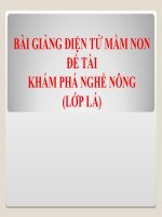 Bài giảng điện tử mầm non đề tài Khám phá nghề nông (lớp Lá)