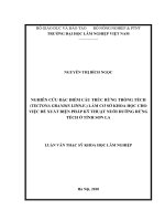 Nghiên cứu đặc điểm cấu trúc rừng trồng tếch (tectona grandis linn f ) làm cơ sở khoa học cho việc đề xuất biện pháp kỹ thuật nuôi dưỡng rừng tếch ở tỉnh sơn la 