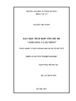 Dạy học tích hợp với chủ đề ánh sáng và sự sống 