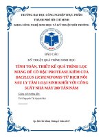TÍNH TOÁN, THIẾT kế QUÁ TRÌNH lọc MÀNG để cô đặc PROTEASE KIỀM của BACILLUS LICHENIFOMIS từ DỊCH nỗi SAU LY tâm LOẠI SINH KHỐI với CÔNG SUẤT NHÀ máy 200 tấn năm 