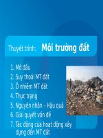 nguyên nhân, thực trạng tác động đến môi trường đất 