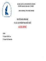 chuyển hóa sinh học và các sản phẩm trao đổi chất acid lipoic 
