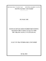 Đánh giá kết quả khảo nghiệm một số dòng bạch đàn uro và keo lai tại các tỉnh phú thọ, bắc giang và tuyên quang 