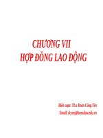 Chương 7, hợp ĐỒNG LAO ĐỘNG 