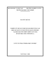 Nghiên cứu đề xuất một số giải pháp nâng cao hiệu quả quản lý bảo tồn đa dạng sinh học tại khu bảo tồn thiên nhiên xuân nha huyện mộc châu tỉnh sơn la 