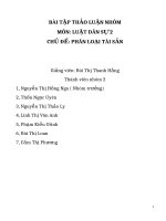 tiểu luận chủ đề phân loại tài sản 