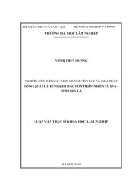 Nghiên cứu đề xuất một số nguyên tắc và giải pháp đồng quản lý rừng khu bảo tồn thiên nhiên tà xùa   tỉnh sơn la 