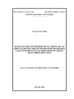 Đánh giá một số mô hình rừng trồng dự án kfw4 tại huyện thạch thành tỉnh thanh hóa làm cơ sở đề xuất các biện pháp kỹ thuật phát triển bền vững 