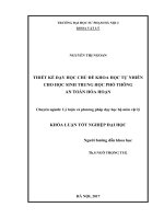 Thiết kế dạy học chủ đề khoa học tự nhiên cho học sinh trung học phổ thông an toàn hỏa hoạn  