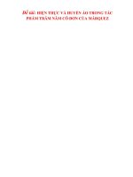 hiện thực và huyền ảo trong tác phẩm trăm năm cô đơn của márquez 