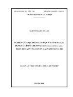 Nghiên cứu đặc điểm lâm học và tính đa tác dụng của loài chùm ngây (moringa olefera lam ) phân bố tại vùng duyên hải nam trung bộ 