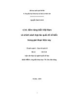 Vị trí, tiềm năng biển việt nam và chính sách hợp tác quốc tế về biển trong giai đoạn hiện nay 
