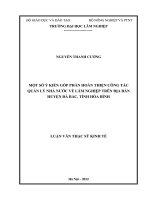 Một số ý kiến góp phần hoàn thiện công tác quản lý nhà nước về lâm nghiệp trên địa bàn huyện đà bắc, tỉnh hòa bình 