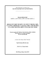 Khảo sát một số kết cấu BTCT trong nhà và công trình đã và đang chịu ảnh hưởng của môi trường biển vùng quảng ninh 