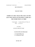Nghiên cứu thực trạng tiêu chảy cấp liên quan thực phẩm tại cộng đồng và hiệu quả một số biện pháp can thiệp 