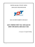 quy trình thủ tục hải quan đối với hàng hóa ra vào 