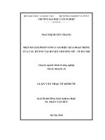 Một số giải pháp nâng cao hiệu quả hoạt động của các HTXNN tại huyện chương mỹ   TP hà nội 