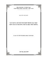 Xây dựng chủ đề tích hợp trong dạy học môn toán ở trường trung học phổ thông