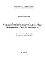 ĐÁNH GIÁ ĐIỀU KIỆN ĐẢM BẢO AN TOÀN THỰC PHẨM VÀ  MỘT SỐ YẾU TỐ LIÊN QUAN TẠI CÁC CỬA HÀNG PHỞ TRÊN ĐỊA BÀN QUẬN ĐỐNG ĐA, HÀ NỘI NĂM 2014