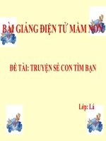 Bài giảng điện tử mầm non đề tài Truyện sẻ con tìm bạn (lớp Lá)