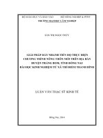 Giải pháp đẩy nhanh tiến độ thực hiện chương trình nông thôn mới trên địa bàn huyện trảng bom, tỉnh đồng nai   bài học kinh nghiệm từ xã thí điểm thanh bình 