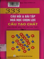 333 câu hỏi  bài tập hoá học chọn lọc chuyên đề nâng cao hoá học THPT t1 