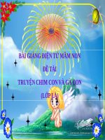 Bài giảng điện tử mầm non đề tài Truyện chim con và gà con (lớp Lá)