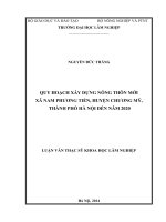 Quy hoạch xây dựng nông thôn mới xã nam phương tiến, huyện chương mỹ, thành phố hà nội đến năm 2020 