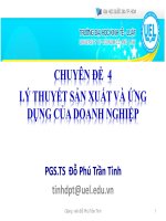 Bài giảng Chuyên đề 4: Lý thuyết sản xuất và ứng dụng của doanh nghiệp  PGS.TS Đỗ Phú Trần Tình